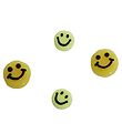 Me&My BOX Beads - Smiley 4 pcs - Yellow-Black