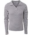 Hound Bluse - Rib Striped - Grau/Weiß