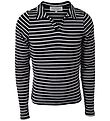 Hound Blússa - Rib Striped - Svart/Hvítur