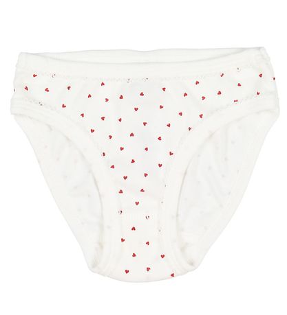Petit Bateau Truser - 3-pack - Hvit m. Hjerter