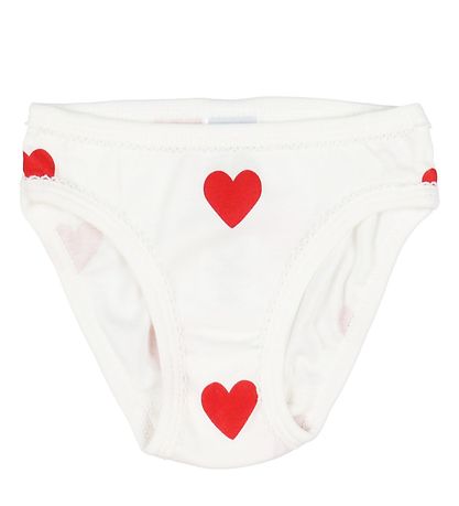 Petit Bateau Truser - 3-pack - Hvit m. Hjerter