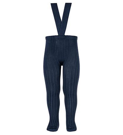 Condor Tights w. Suspenders - Rib - Blue