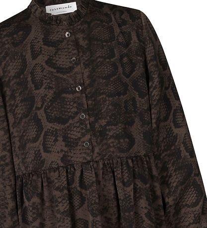 Rosemunde Jurk - Gerecycled Polyester - Gerookt Oak Snake Print