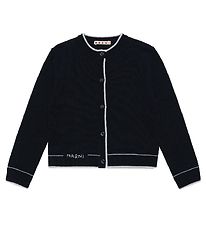 Marni Cardigan - Ull - Marinblå m. Vit