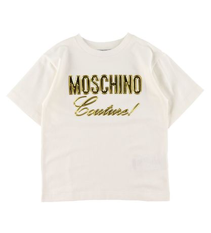 Moschino Stuttermabolur - Hvítur M. Gull