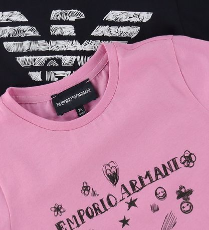 Emporio Armani 티셔츠 - 2개입 - 네이비/플라밍고
