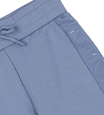 Emporio Armani Trousers - Dusty Blue w. Logo Stripe