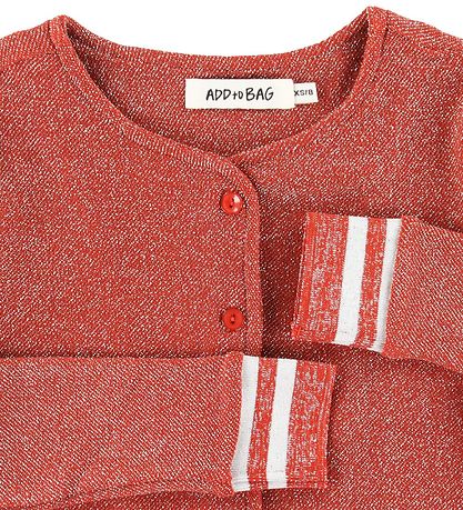 Add to Bag Cardigan - Burnt Red w. Glitter