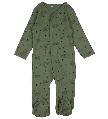 Pippi Baby Jumpsuit - Nightsuit - 2-Pack - Deep Lichen Green