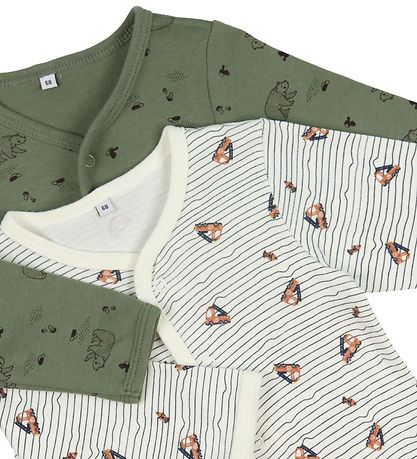 Pippi Baby Jumpsuit - Nightsuit - 2-Pack - Deep Lichen Green