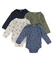 Pippi Baby Bodysuit L/æ - 4-Pack - Deep Lichen Green