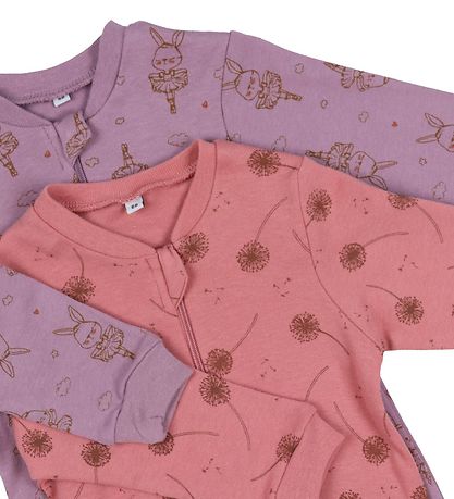 Pippi Baby Jumpsuit - Nightsuit - 2-Pack - Dusty Rose