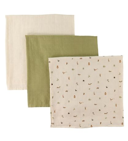 Pippi Muslin Cloths - 3-Pack - 70x70 cm - Woodsmoke