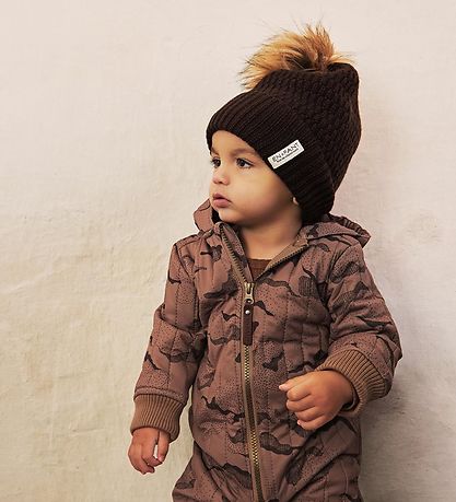 En Fant Beanie - Wool/Acrylic - Coffee Bean w. Pom-Pom