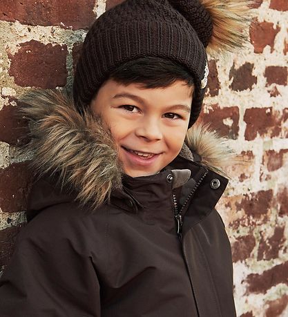 En Fant Beanie - Wool/Acrylic - Coffee Bean w. Pom-Pom