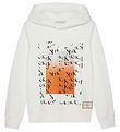 Calvin Klein Hettupeysa - Grafískt nýtt Placement - Bright White