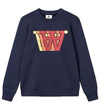 Wood Wood Sweatshirt - Strik applique - Navy