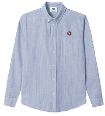 Wood Wood Overhemd - Tod-shirt - Blue strepen