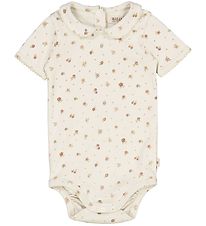 Wheat Romper s/s - Beate - Krijtbloemen