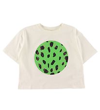 Stella McCartney Kids T-Shirt - Bijgesneden - Wit m. Groen