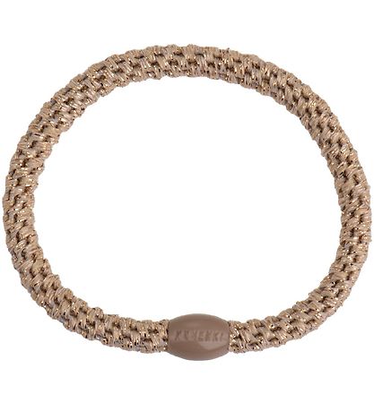 Kknekki Elastic Hair Bands - 6-Pack - Slim - Brown/Beige/Gold