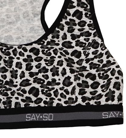 Say-So Top - Grey Melange w. Leopard