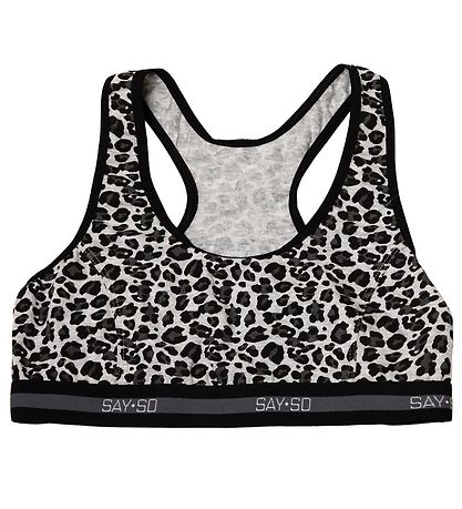Say-So Top - Grey Melange w. Leopard
