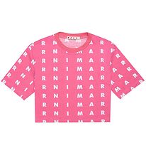 Marni T-Shirt - Bijgesneden - Roze m. Wit