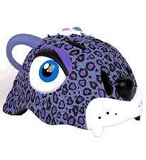 Crazy Safety Bicycle Helmet w. Light - Leopard - Purple