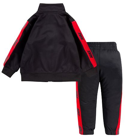 Nike Tracksuit - Cardigan/Trousers - Black w. Red