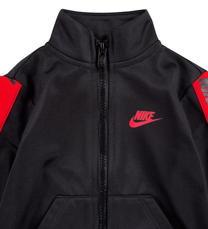 Nike Tracksuit - Cardigan/Trousers - Black w. Red