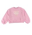 GANT Sweatshirt - C-Ausschnitt - Cropped - Milchig Pink