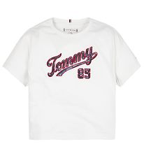 Tommy Hilfiger T-Shirt - Pailletten Tee - Wit