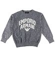 Emporio Armani Blússa - Prjónað - Dökkblátt/Hvít tóna M. Texti