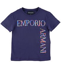 Emporio Armani T-paita - Blu Mora, Tulosta
