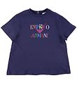 Emporio Armani T-shirt - Blu Mora w. Print