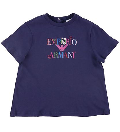 Emporio Armani T-shirt - Blu Mora w. Print