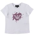 Emporio Armani T-shirt - White w. Pink/Rhinestone