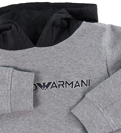Emporio Armani Hoodie - Grey Melange w. Navy