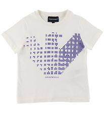 Emporio Armani T-Shirt - Wit m. Paars