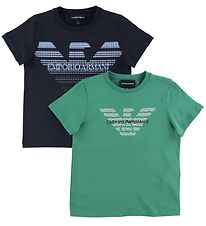 Emporio Armani T-paidat - 2 kpl - Vihreä/Laivastonsininen, Logo