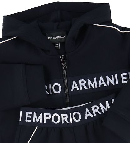 Emporio Armani Cardigan/Trousers - Navy w. Logo Stripe