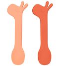 Cuillères Done by Deer - Silicone - 2 Pack - Lalee - Papaye