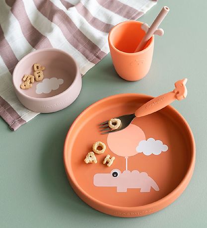 Done by Deer Dinner Set - Silicone - 3 Parts - Happy Clouds - Pa