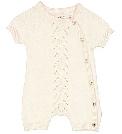 Wheat Summer Romper - Knitted - Alberta - Cloud Melange w. Point