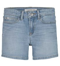 Calvin Klein Stuttbuxur - Slim Stuttbuxur - Mid Blue