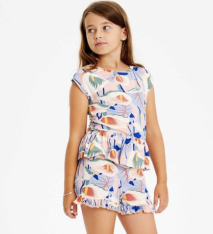 The New Jumpsuit - TnGwyneth - Peach Drapplitað Flower Aop