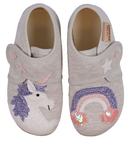 Living Kitzbühel Slippers - Unicorn & Rainbow - Natural