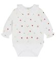 Hust and Claire Shirt Bodysuit l/s - Bernadette - White w. Flowe