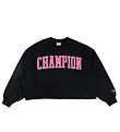 Champion 패션 맨투맨 - 크롭탑 - 블랙